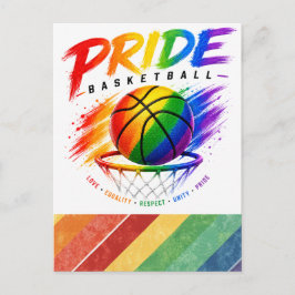 Het Pride Basketbal Regenboog Thema Design Briefkaart