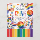 Het Pride Basketbal Regenboog Thema Design Briefkaart (Voorkant)