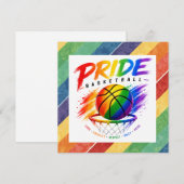 Het Pride Basketbal Regenboog Thema Design Feestdagenkaart (Voorkant / Achterkant)