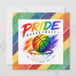 Het Pride Basketbal Regenboog Thema Design Feestdagenkaart