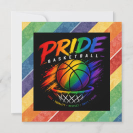 Het Pride Basketbal Regenboog Thema Design Feestdagenkaart