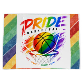 Het Pride Basketbal Regenboog Thema Design Groot Cadeauzakje