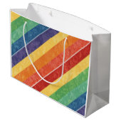 Het Pride Basketbal Regenboog Thema Design Groot Cadeauzakje (Achterkant Gekanteld)