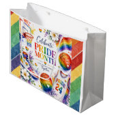 Het Pride Basketbal Regenboog Thema Design Groot Cadeauzakje (Voorkant Gekanteld)