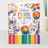Het Pride Basketbal Regenboog Thema Design Kaart (Voorkant)