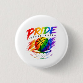 Het Pride Basketbal Regenboog Thema Design Ronde Button 3,2 Cm