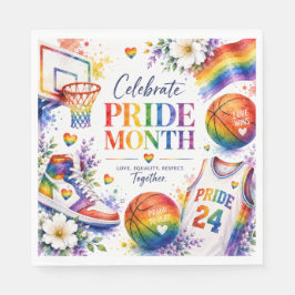 Het Pride Basketbal Regenboog Thema Design Servet