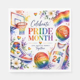Het Pride Basketbal Regenboog Thema Design Servet