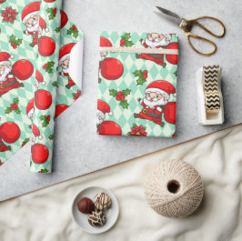 Het prijzige kerstfeest Feestdagen in Santa Holly Cadeaupapier