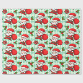 Het prijzige kerstfeest Feestdagen in Santa Holly  Cadeaupapier (Vlak)