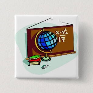 Het Prikbord van het van de school Vierkante Button 5,1 Cm