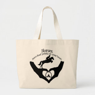 Het Print van de Hoef van het Verlof van paarden Grote Tote Bag