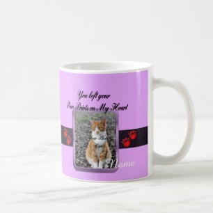 Het Print van de poot op Mijn Mauve Hart - Koffiemok