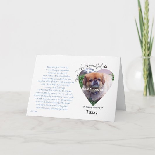 Het Print van de poot op Uw kaart van de de (Voorkant)