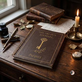 Het privé-dagboek Antieke skeletsleutel Bruin Notitieboek