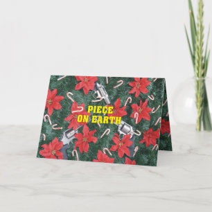 Het pro Stuk van het Pistool op Kerstmis van de Feestdagen Kaart