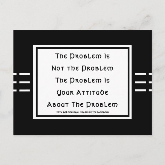 HET PROBLEEM IS NIET HET PROBLEEM, Cpt.Jack Sparro Briefkaart (Voorkant)