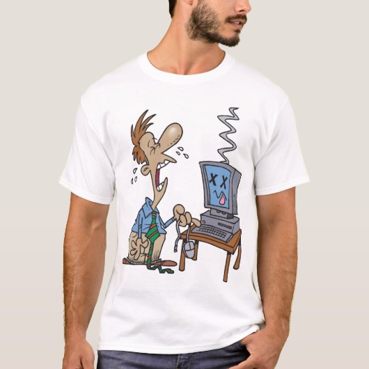 het probleem met de computer, een muis in de hand t-shirt (Voorkant)
