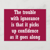 Het probleem met onwetendheid is dat briefkaart (Voorkant)