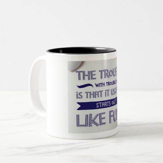 Het probleem met problemen tweekleurige koffiemok (Voorkant links)