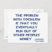 HET PROBLEEM MET SOCIALISME MARGARET THATCHER QUOT BRIEFKAART (Voorkant / Achterkant)