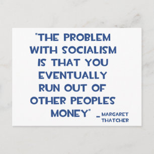 HET PROBLEEM MET SOCIALISME MARGARET THATCHER QUOT BRIEFKAART