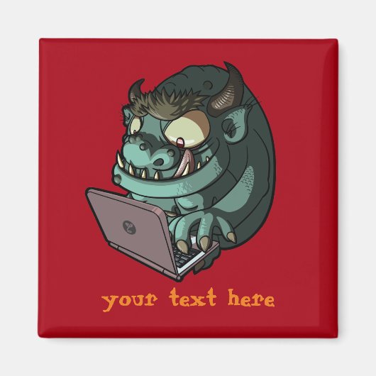 Het probleem van Internet op laptop die de Cartoon Magneet (Voorkant)