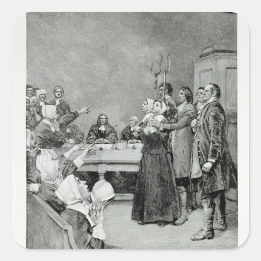 Het proces van een heks vierkante sticker (Voorkant)