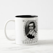 Het proces van het Christelijk Man" door John Lilb Tweekleurige Koffiemok (Links)