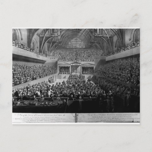 Het proces van Warren Hastings Briefkaart (Voorkant)