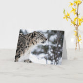 Het Profiel van de Luipaard van de sneeuw Kaart (Gele Bloem)