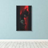 Het profiel van de rode Batman-balk Canvas Afdruk (Insitu (Houten vloer))