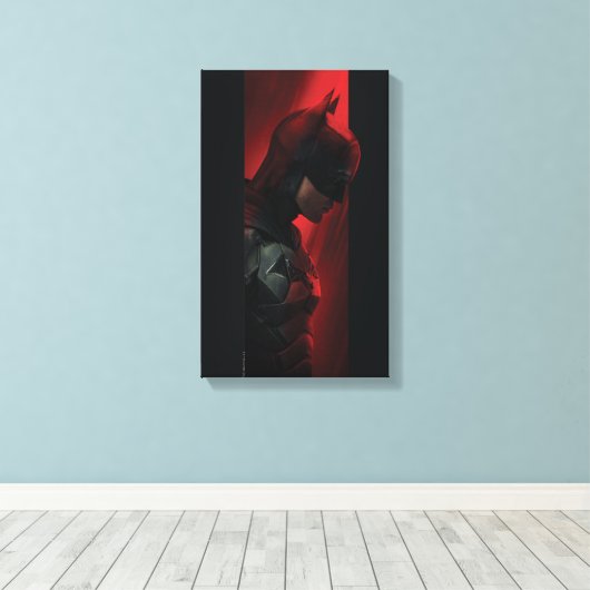 Het profiel van de rode Batman-balk Canvas Afdruk (Insitu (Houten vloer))