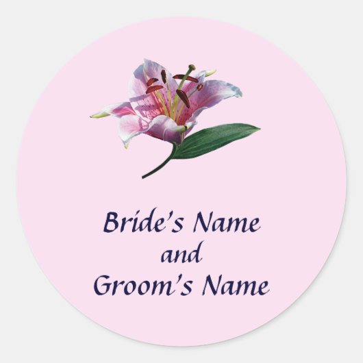 Het Profiel van Stargazer Lily sparen de Datum Ronde Sticker (Voorkant)