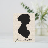 Het profielsilhouet van Jane Austen Briefkaart (Staand voorkant)