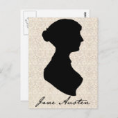 Het profielsilhouet van Jane Austen Briefkaart (Voorkant / Achterkant)