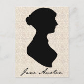 Het profielsilhouet van Jane Austen Briefkaart (Voorkant)