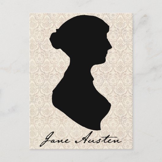 Het profielsilhouet van Jane Austen Briefkaart (Voorkant)