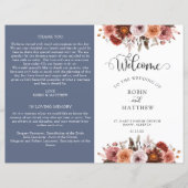 Het programma Blauwe, Bourgogne en Blush Floral We (Voorkant)