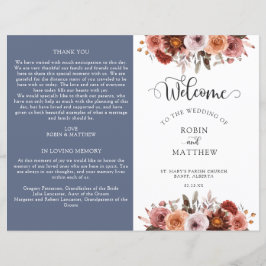 Het programma Blauwe, Bourgogne en Blush Floral We