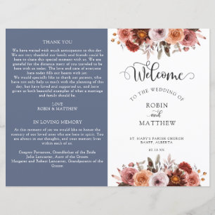 Het programma Blauwe, Bourgogne en Blush Floral We
