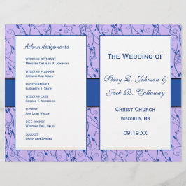 Het programma Blauwe en Lila Floral Wedding