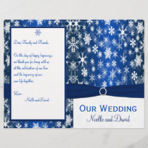 Het programma Blauwe en Witte Snowflakes Wedding