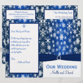Het programma Blauwe en Witte Snowflakes Wedding (Voorkant / Achterkant)
