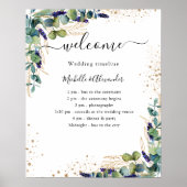 Het programma Eucalyptus greenery van de bruiloft Poster (Voorkant)