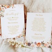 Het programma Gold Confetti Wedding Programmakaart