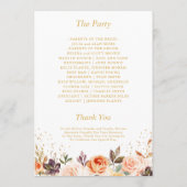 Het programma Gold Confetti Wedding Programmakaart (Achterkant)