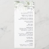 Het programma Greenery en Gold Leaf Wedding Programmakaart (Achterkant)