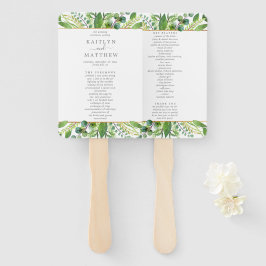 Het programma GreenGenery & Gold Wedding Collectie Handwaaier