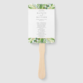 Het programma GreenGenery & Gold Wedding Collectie Handwaaier